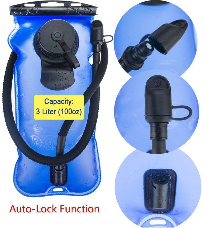 WACOOL 3L 3Liter 100oz BPA Free EVA Hydration Pack Bladder, Leak-Proof Water Reservoir (Blue(Double Opening)) - Image 2